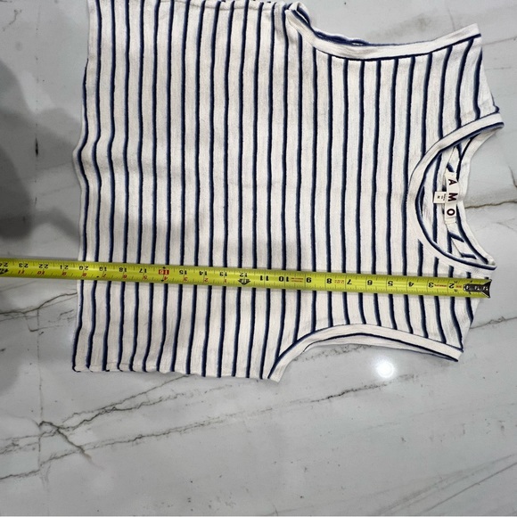 AMO Sleeveless Babe Tee Sloppy Stripe. Size M. - Picture 7 of 9